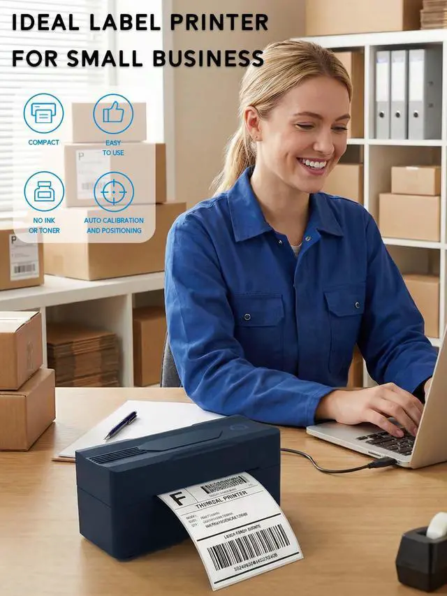 Alt view image 5 of 7 - Bluetooth Thermal Shipping Label Printer, 4x6 Wireless Thermal Label Printer for Small Business, Compatible with Android, iPhone, Windows & Mac