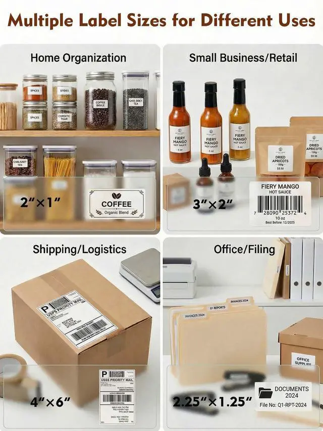 Alt view image 7 of 7 - Bluetooth Thermal Shipping Label Printer, 4x6 Wireless Thermal Label Printer for Small Business, Compatible with Android, iPhone, Windows & Mac
