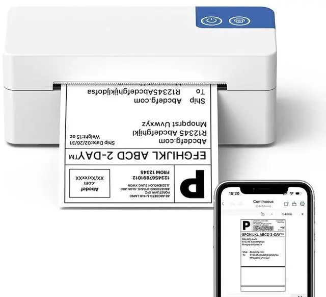 Main image of Bluetooth Thermal Shipping Label Printer for Small Business, White