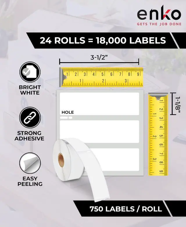 Alt view image 2 of 5 - 30252 24 Rolls | 8400 Address and Shipping Labels (1-1/8 x 3-1/2 in)