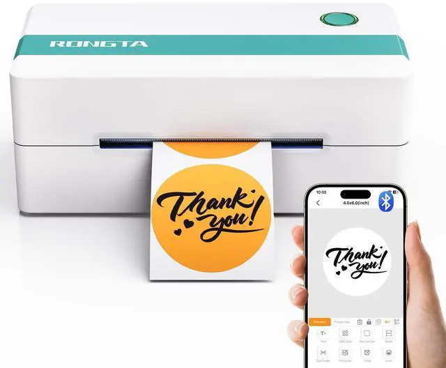 Main image of Thermal Shipping Label Printer, Bluetooth Wireless 4x6 Sticker Label Maker for Package, Compatible with Windows, Mac, Android & iPhone