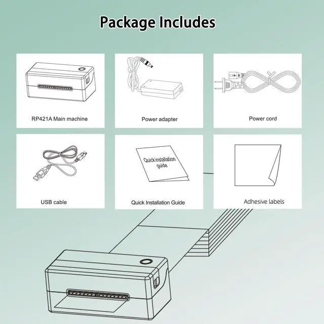 Alt view image 7 of 7 - Thermal Shipping Label Printer, Bluetooth Wireless 4x6 Sticker Label Maker for Package, Compatible with Windows, Mac, Android & iPhone
