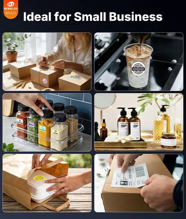 Alt view image 7 of 7 - Bluetooth Shipping Label Printer, Wireless 4x6 Thermal Label Printer for Shipping Packages, Support Phones, Compatible with Windows macOS Android iOS for Small Business
