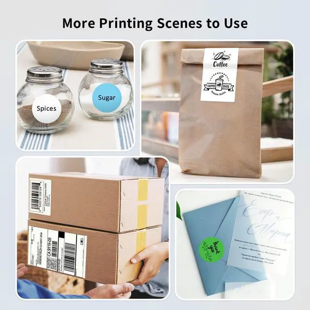 Alt view image 6 of 7 - Bluetooth Thermal Label Printer, Wireless with Built-in Paper Bin