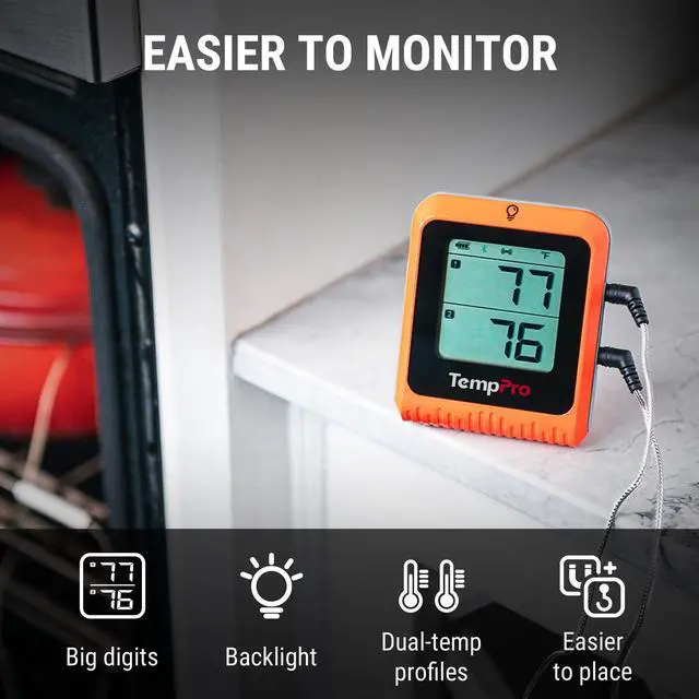 Alt view image 5 of 7 - TempSync 650 ft Bluetooth Meat Thermometer with 2 Probes for Grill