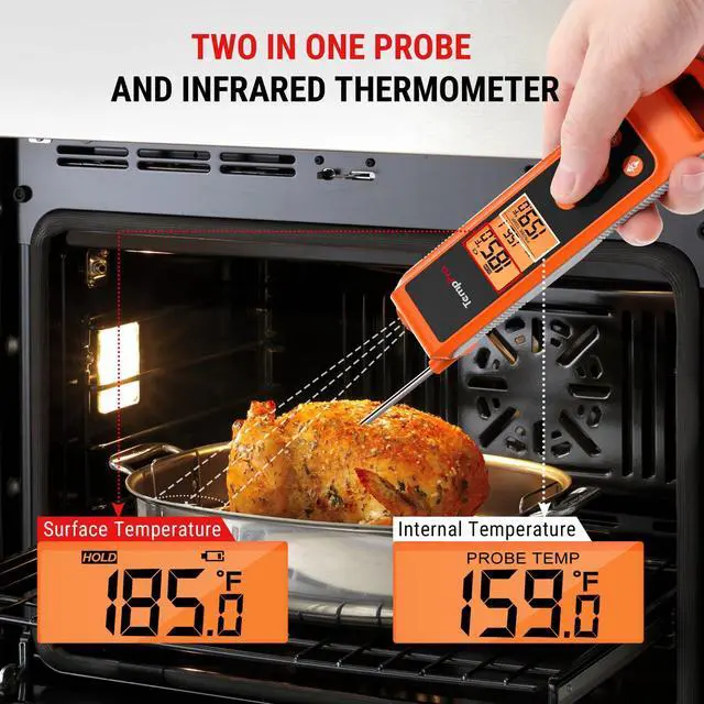 Alt view image 2 of 7 - TempScan 2-in-1 Infrared Thermometer Gun with Meat Probe