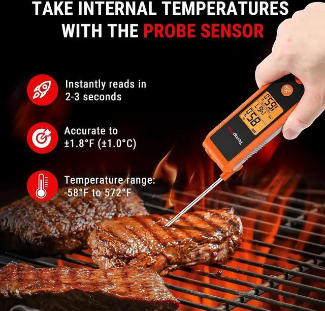 Alt view image 3 of 7 - TempScan 2-in-1 Infrared Thermometer Gun with Meat Probe