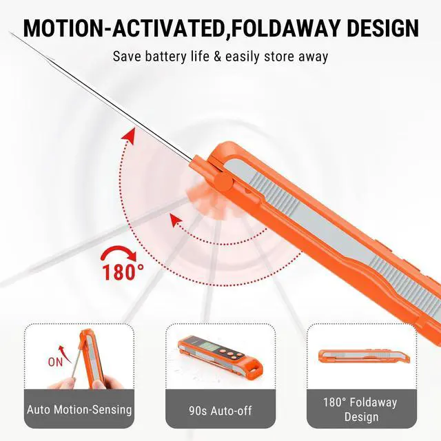 Alt view image 5 of 7 - TempScan 2-in-1 Infrared Thermometer Gun with Meat Probe