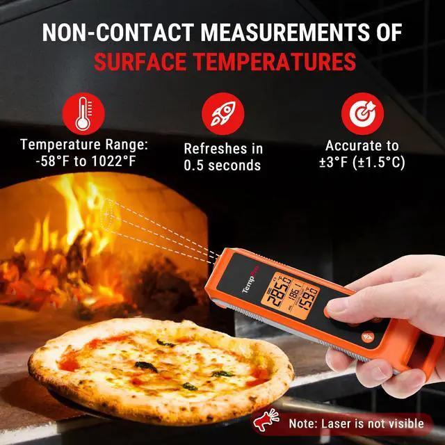 Alt view image 4 of 7 - TempScan 2-in-1 Infrared Thermometer Gun with Meat Probe