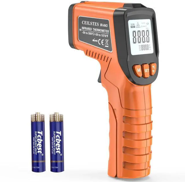 Main image of Infrared Thermometer Gun, Infrared Temperature Gun for Cooking, Laser Thermometer Gun -58~1076 with Adjustable Emissivity & Max/Min, Suitable for Industry, ovens, HVAC (Not for Human)