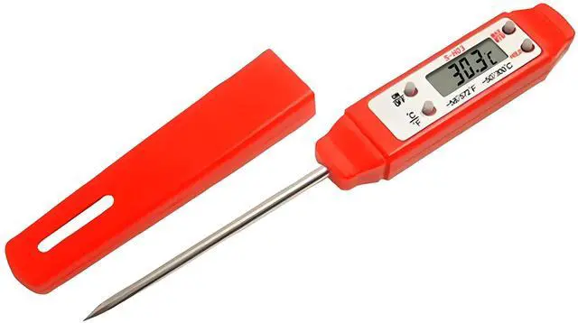 Main image of Meat Thermometer - Digital Food Thermometer for Cooking Kitchen - Automatic Calibration Pen Style Electronic Pocket Thermometer for Water Temperature, Barbecue (Red)