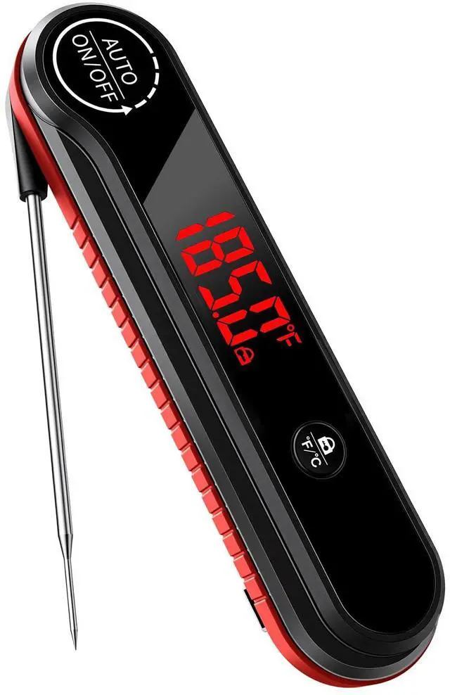 Main image of 0.3s Instant Read Meat Thermometer, IP67 Waterproof (Red)