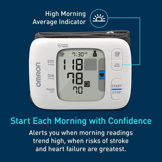 Alt view image 4 of 7 - Gold Wireless Wrist Blood Pressure Monitor for Home Use