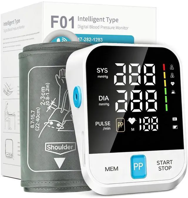 Main image of Blood Pressure Monitor Home Use, Automatic Upper Arm Blood Pressure W/Large Cuff, 2 Users 240 Sets Memory&HR Detection,LED Display, FSA&HSA Eligible BP Machine, One-Tap Operation, Type-C Rechargeable