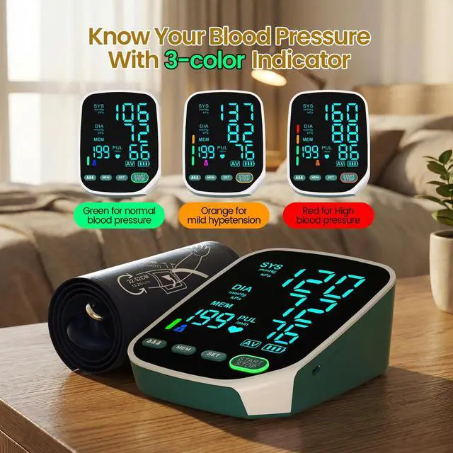 Alt view image 4 of 7 - Accurate Upper Arm Blood Pressure Monitor, Dual Cuffs, 3 Users X199 Memory