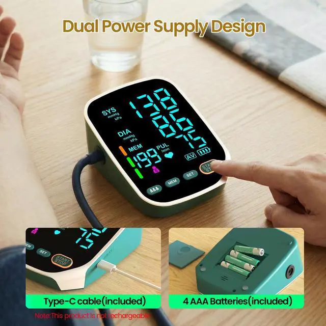 Alt view image 5 of 7 - Accurate Upper Arm Blood Pressure Monitor, Dual Cuffs, 3 Users X199 Memory