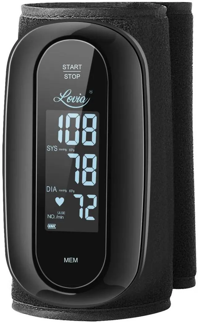 Main image of Blood Pressure Monitor Upper Arm with One Piece Design, Digital BP Machine for Home Use with Cuff Size 9-14 Inch, Portable Meter, Built-in Battery