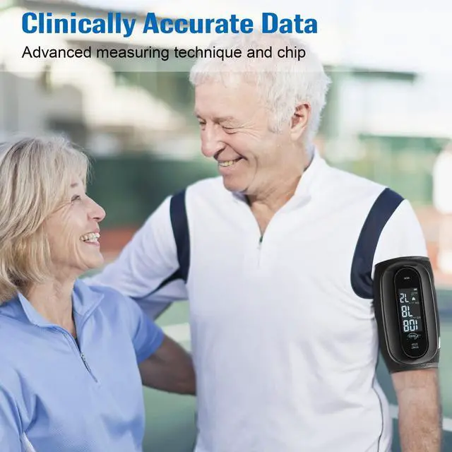 Alt view image 3 of 7 - Blood Pressure Monitor Upper Arm with One Piece Design, Digital BP Machine for Home Use with Cuff Size 9-14 Inch, Portable Meter, Built-in Battery