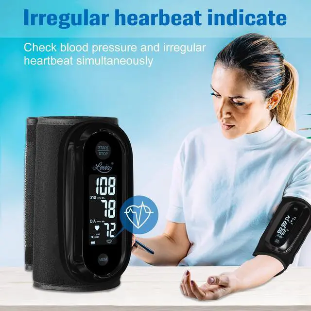 Alt view image 4 of 7 - Blood Pressure Monitor Upper Arm with One Piece Design, Digital BP Machine for Home Use with Cuff Size 9-14 Inch, Portable Meter, Built-in Battery