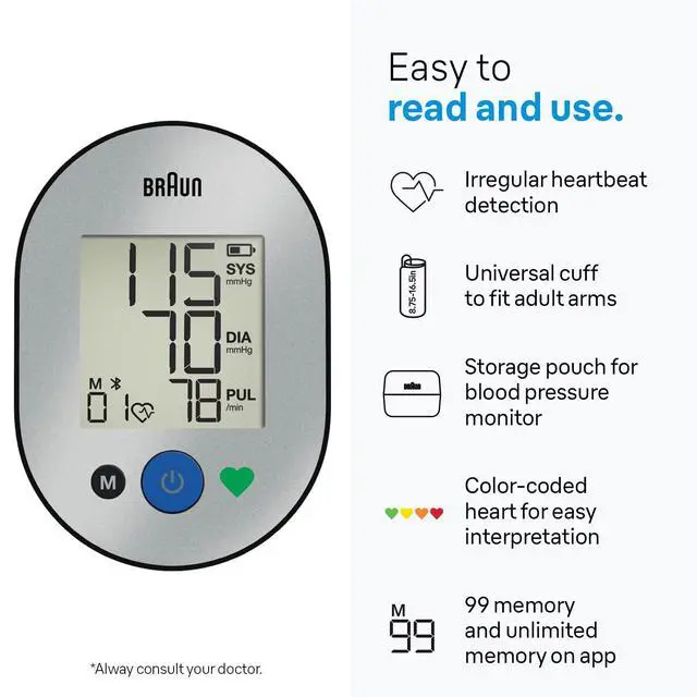 Alt view image 4 of 6 - ExactFit 2 Connect Upper Arm Blood Pressure Monitor with Bluetooth