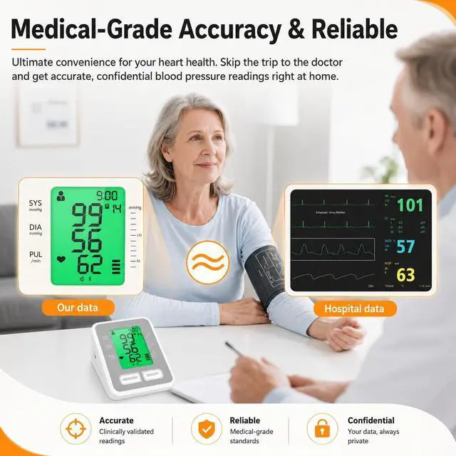 Alt view image 2 of 7 - Blood Pressure Monitors for Home Use, Upper Arm BP Machines FDA-Cleared