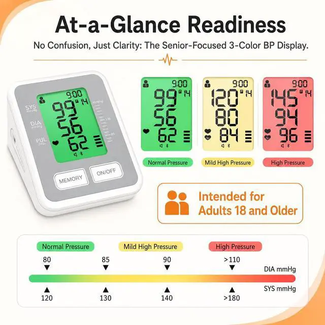 Alt view image 4 of 7 - Blood Pressure Monitors for Home Use, Upper Arm BP Machines FDA-Cleared