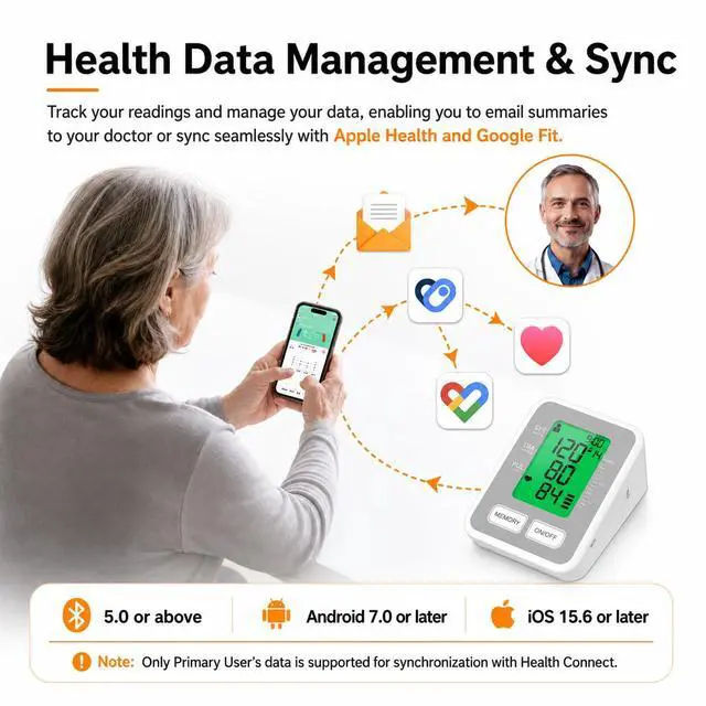 Alt view image 5 of 7 - Blood Pressure Monitors for Home Use, Upper Arm BP Machines FDA-Cleared