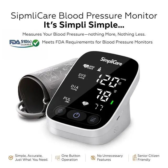 Alt view image 3 of 7 - Blood Pressure Monitor for Home Use, FDA 510(k) Cleared Class II Blood Pressure Monitor, Blood Pressure Machine with Blood Pressure Cuff XL 9-17in, Large 5.2" LED Display, 2-User (AES-U382)