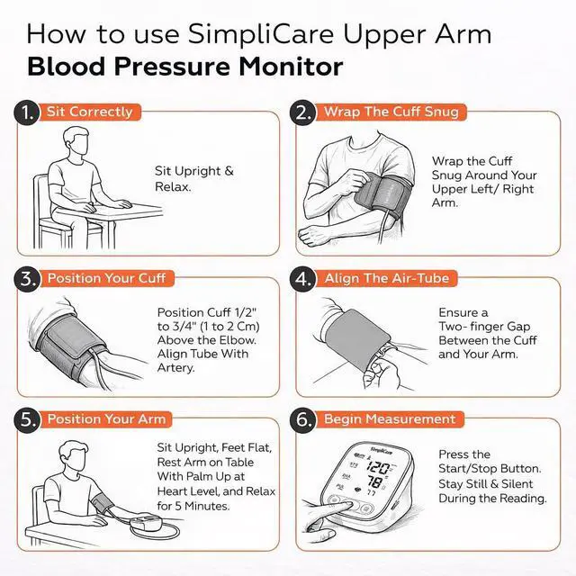 Alt view image 6 of 7 - Blood Pressure Monitor for Home Use, FDA 510(k) Cleared Class II Blood Pressure Monitor, Blood Pressure Machine with Blood Pressure Cuff XL 9-17in, Large 5.2" LED Display, 2-User (AES-U382)