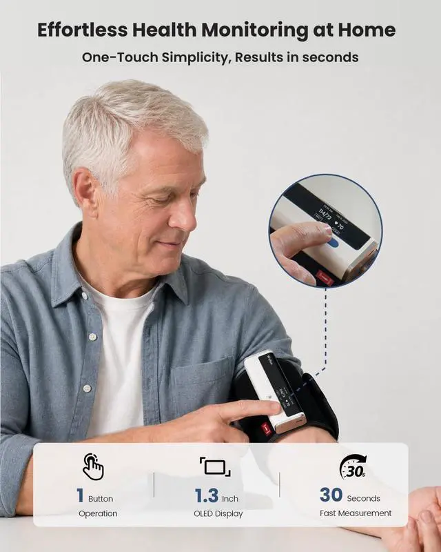 Alt view image 3 of 7 - BP2A Smart Blood Pressure Monitor - Wireless Uppr Arm Cuff Bluetooth BP Machine with One Piece Design, Stores Historical Data and Connects Easily to The APP for iOS & Android