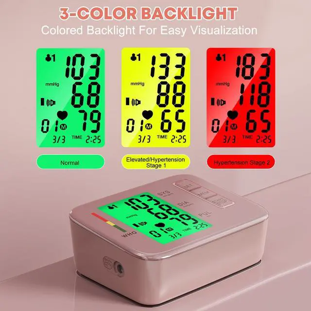 Alt view image 4 of 7 - Blood Pressure Monitor,Pink Blood Pressure Machine Bp Cuff