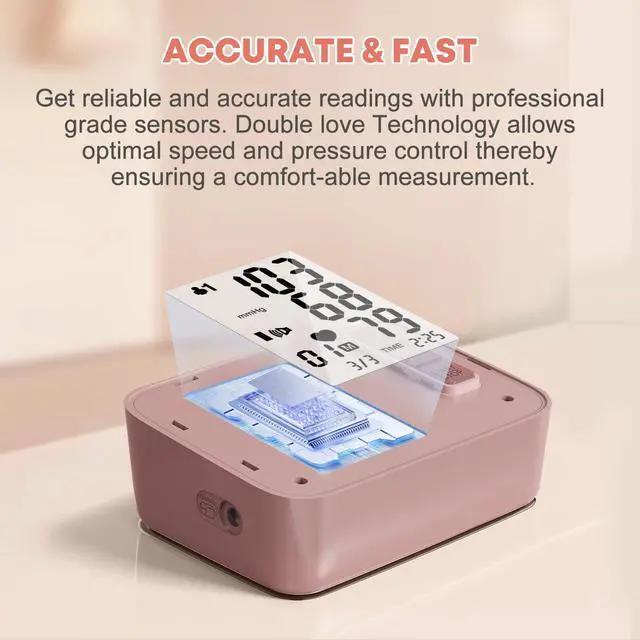 Alt view image 7 of 7 - Blood Pressure Monitor,Pink Blood Pressure Machine Bp Cuff