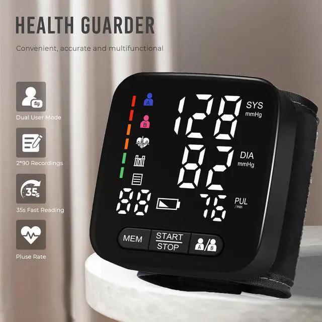 Alt view image 3 of 7 - Wrist Blood Pressure Monitor for Home Use, Automatic BP Machine