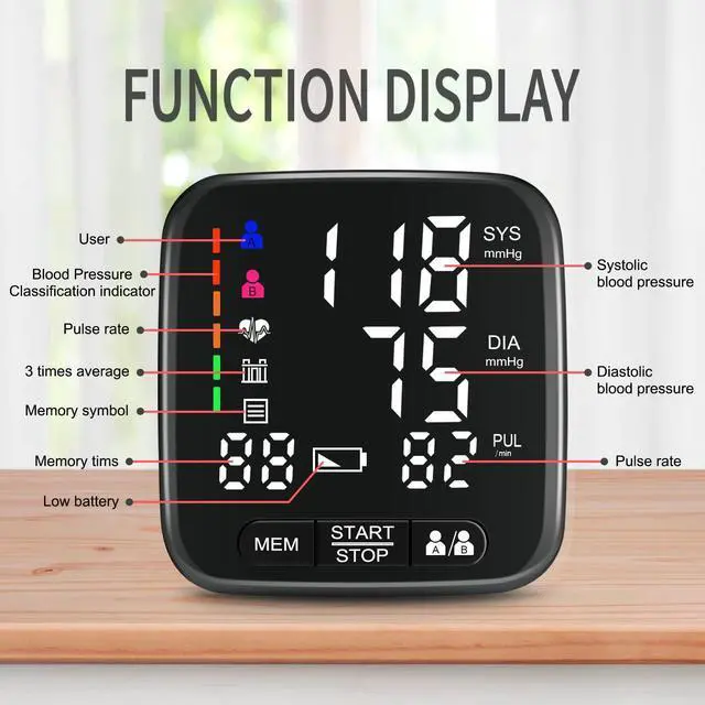 Alt view image 6 of 7 - Wrist Blood Pressure Monitor for Home Use, Automatic BP Machine