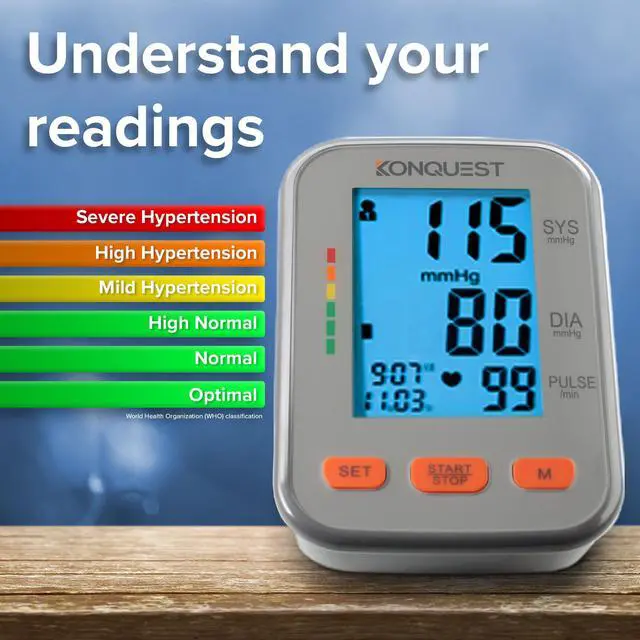 Alt view image 7 of 7 - KBP-2704A Automatic Upper Arm Digital Blood Pressure Monitor - Large Backlit Display - Irregular Heartbeat Detector - Blood Pressure Monitor for Home Use - Digital BP Cuff Tensiometro