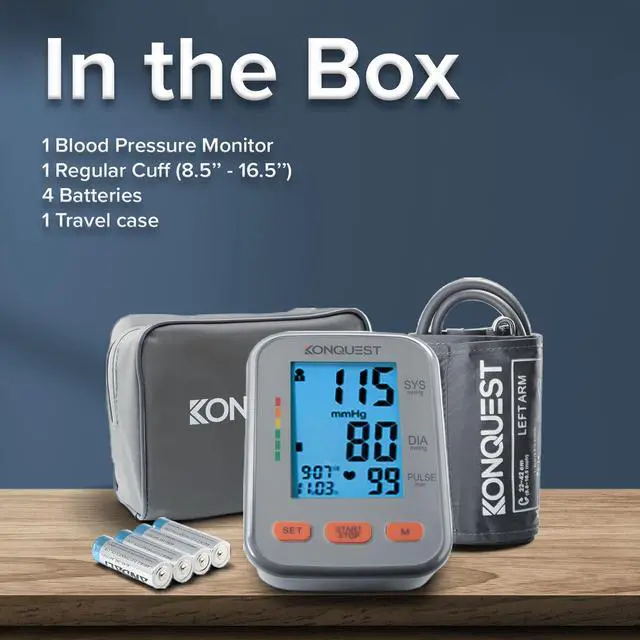 Alt view image 6 of 7 - KBP-2704A Automatic Upper Arm Digital Blood Pressure Monitor - Large Backlit Display - Irregular Heartbeat Detector - Blood Pressure Monitor for Home Use - Digital BP Cuff Tensiometro