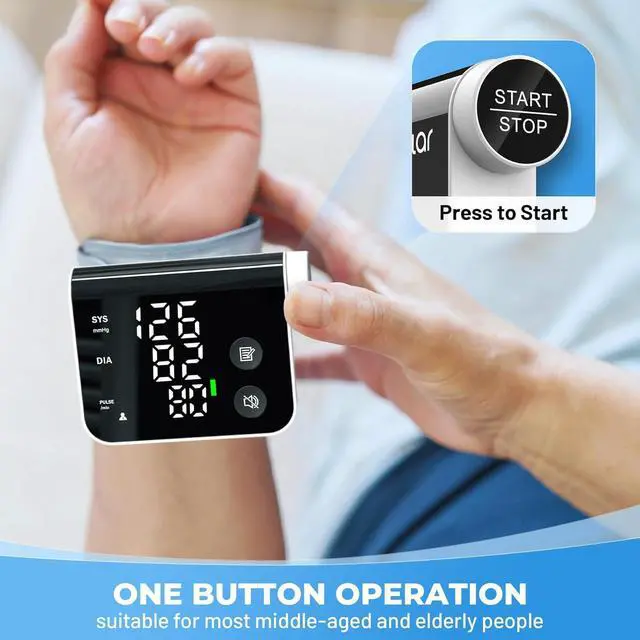 Alt view image 3 of 7 - Wrist Blood Pressure Monitor with 240 Memory LED Display with Storage Bag