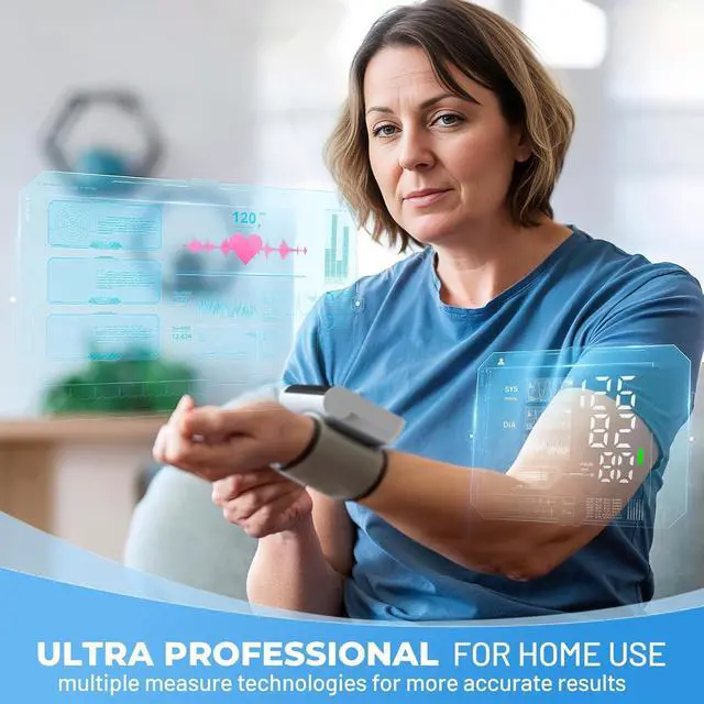 Alt view image 7 of 7 - Wrist Blood Pressure Monitor with 240 Memory LED Display with Storage Bag