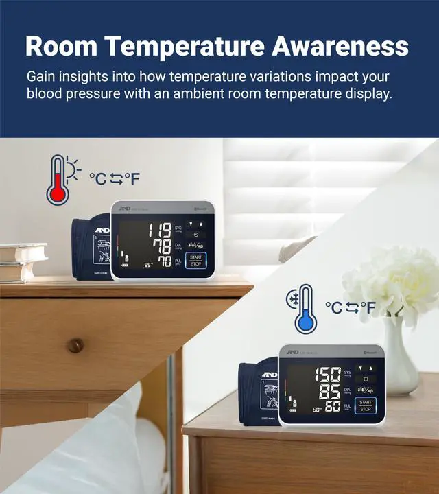 Alt view image 3 of 7 - UA-910BLE Bluetooth Blood Pressure Monitor, 4 Users, Wide Cuff