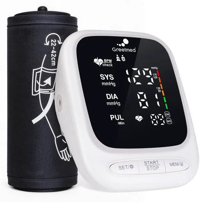 Main image of Blood Pressure Monitor Upper Arm Automatic Talking Blood Pressure Cuff, Rechargeable Blood Pressure Machine for Home Use Digital Led Display, Adjustable 8.7"-16.5" Large BP Cuff Dual User Model
