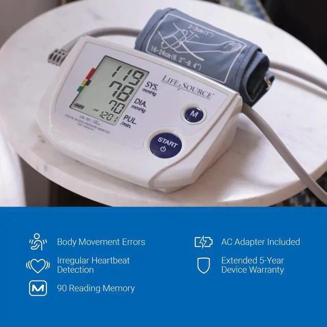 Alt view image 2 of 7 - A&D Medical Blood Pressure Monitor for Home Use UA-767PSAC Small Cuff (6.3-9.4 / 16-24 cm), Easy to Use, One Button Operation, Automatic Inflation, AC Adapter