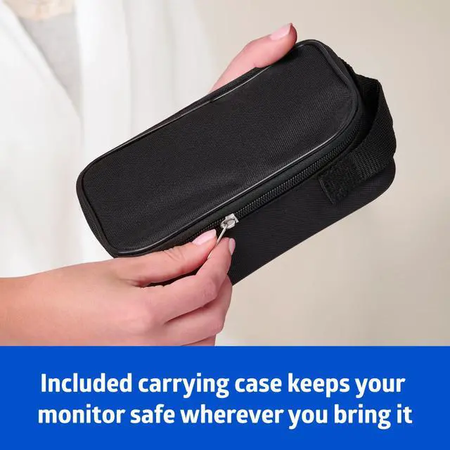 Alt view image 4 of 6 - Bluetooth Blood Pressure Monitor, Attached Universal Upper Arm Cuff, Digital LCD Display, Medline Health App Integration, Store Up to 120 Readings, Charger Cable and Carrying Case Included