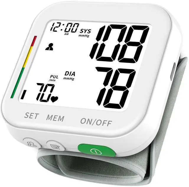 Main image of Blood Pressure Monitor Rechargeable Monitors for Home Use Large LCD Display Adjustable Wrist Cuff 4.92-8.46 Inch Machine 240 Sets Memories with Carrying Case