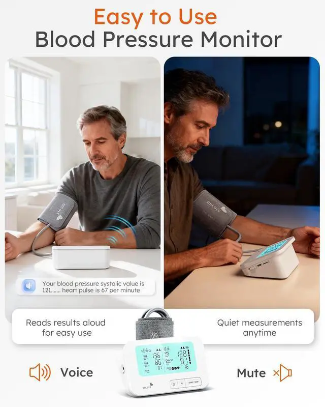 Alt view image 5 of 7 - Blood Pressure Monitor, FSA-HSA Eligible, One-Touch Voice Control