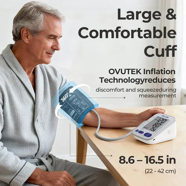 Alt view image 5 of 7 - Blood Pressure Monitors for Home Use: Large BP Cuff with 240 Memories for 2 Users, Upper Arm Blood Pressure Machine, Accurate BP Monitor with Batteries Type-C Cable