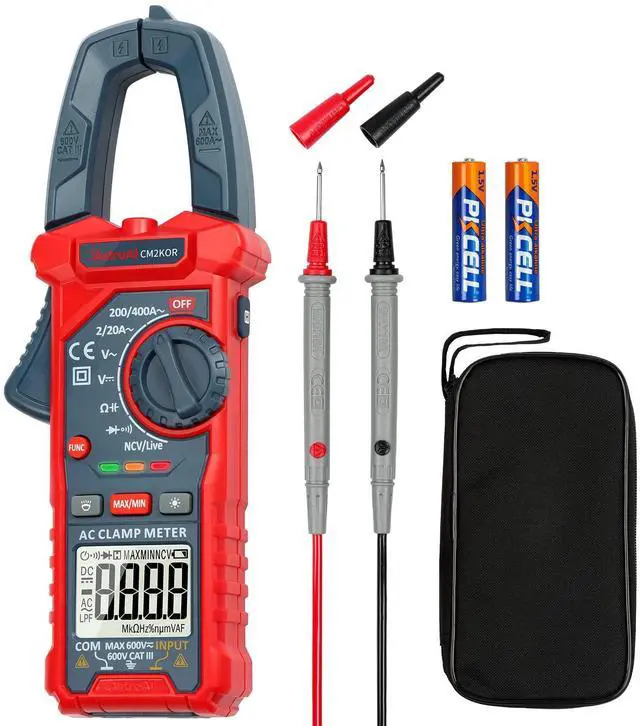 Main image of Digital Clamp Meter Multimeter 2000 Counts Amp Voltage Tester Auto-ranging with AC/DC Voltage, AC Current, Resistance, Capacitance, Continuity, Live Wire Test, NCV, Blue