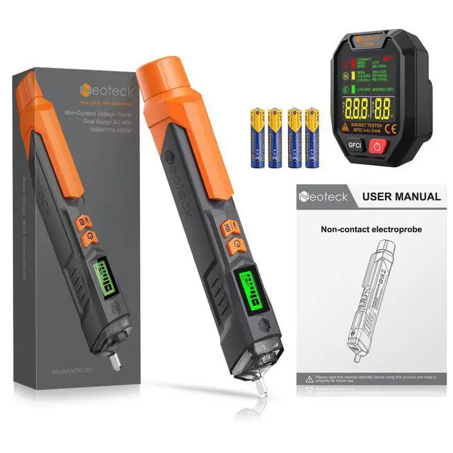 Alt view image 7 of 7 - 12V-1000V/48V-1000V Voltage Detector Pen and Receptacle Tester