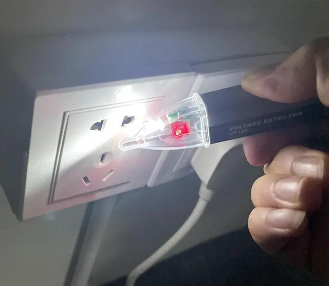 Alt view image 4 of 6 - Non-Contact Voltage Tester Tools,LED Flashlight,Buzzer Alarm,AC Voltage Detector Pen,Test Range 60V - 1000V for Live/Null Wire Judgment