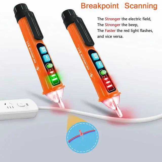Alt view image 3 of 7 - Non Contact Voltage Tester (2 Pack Orange)