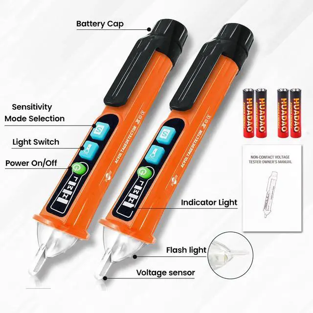 Alt view image 5 of 7 - Non Contact Voltage Tester (2 Pack Orange)